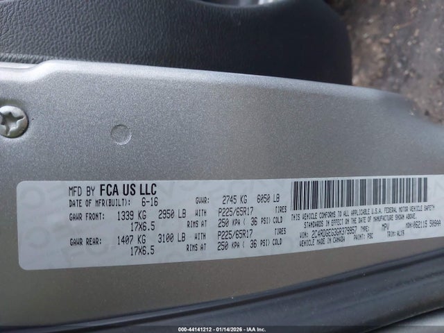 Dodge Grand Caravan 2016 2C4RDGEG3GR379957 Image 9