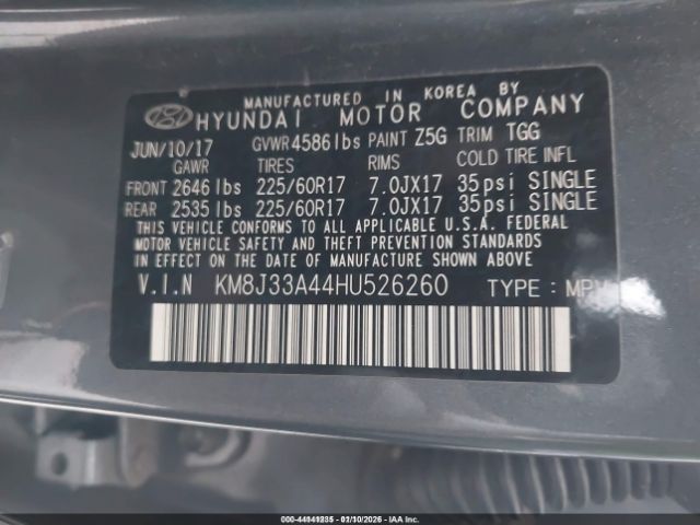 2017 HYUNDAI TUCSON KM8J33A44HU526260 Photo 8