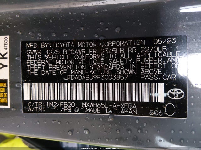 2023 TOYOTA PRIUS JTDADABU9P3003857 Photo 8
