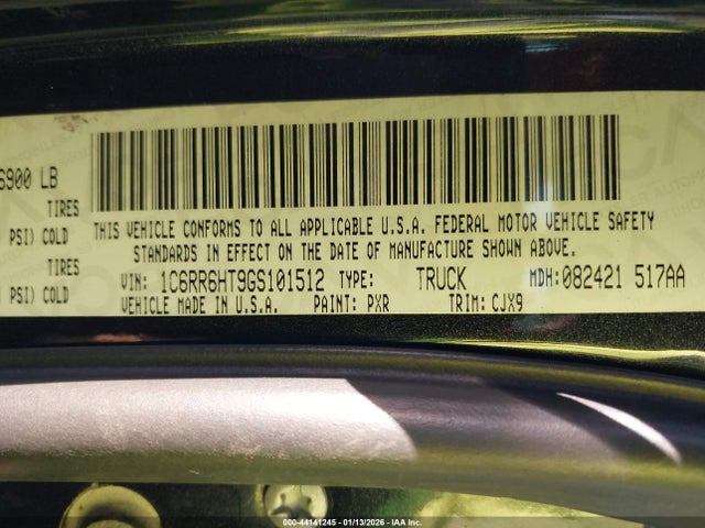 1C6RR6HT9GS101512 RAM 1500 Sport