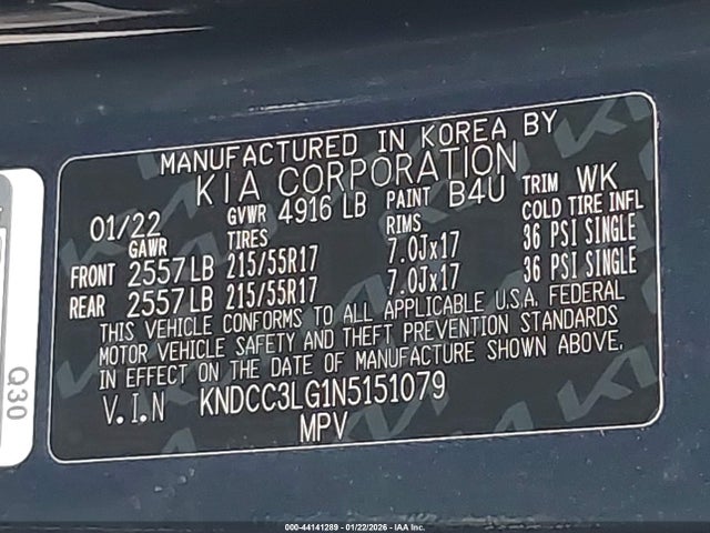 KNDCC3LG1N5151079 KIA Niro Ev Ex