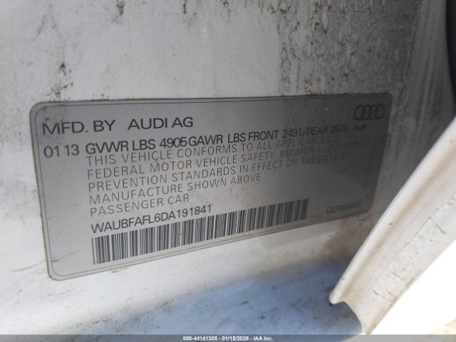 2013 AUDI A4 WAUBFAFL6DA191841 Photo 8