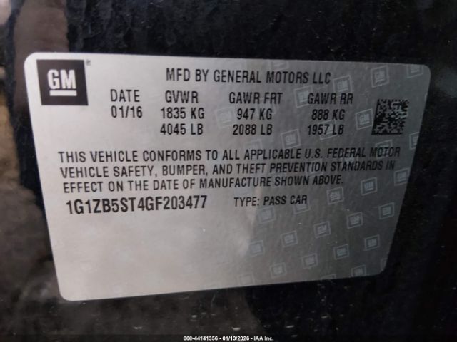 2016 CHEVROLET MALIBU 1G1ZB5ST4GF203477 Photo 8