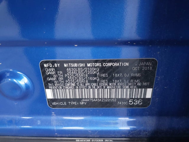 2019 MITSUBISHI ECLIPSE CROSS JA4AT5AA5KZ022052 Photo 8