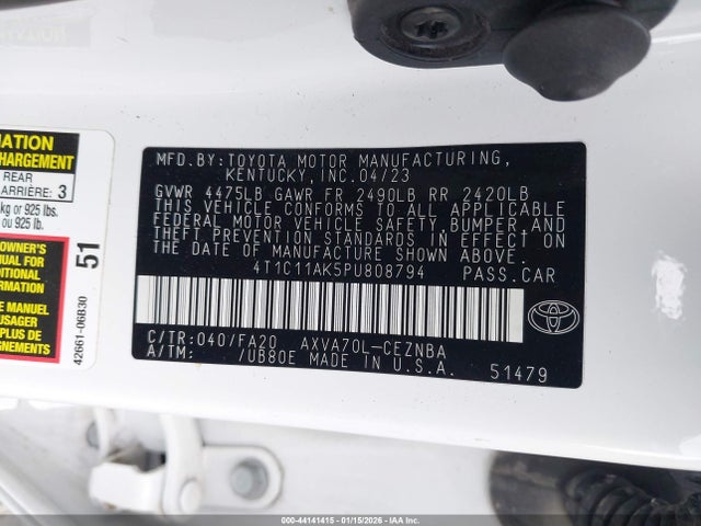 4T1C11AK5PU808794 Toyota CAMRY LE