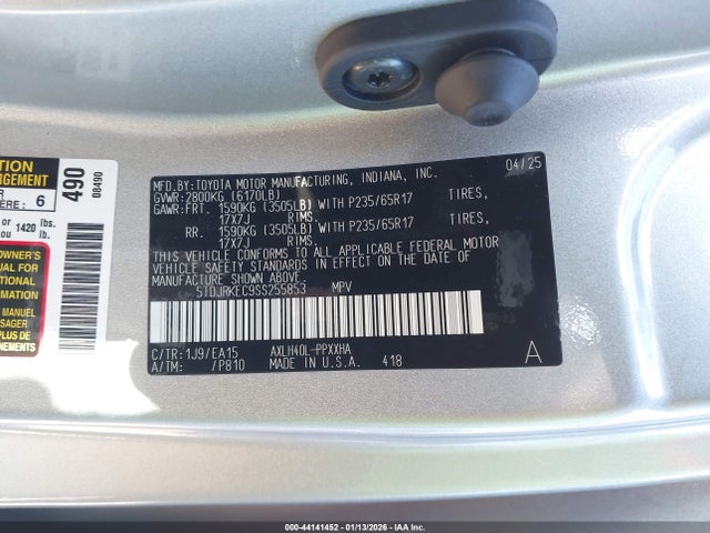 5TDJRKEC9SS255853 Toyota SIENNA XLE