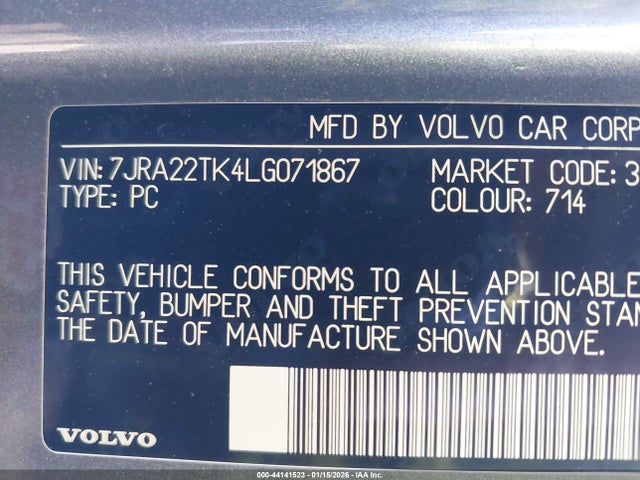 2020 VOLVO S60 7JRA22TK4LG071867 Photo 8