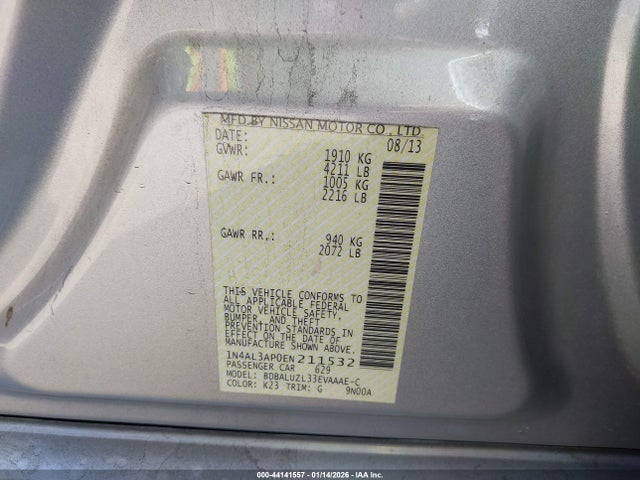 Nissan Altima 2.5 Sv 2014 1N4AL3AP0EN211532 Image 9