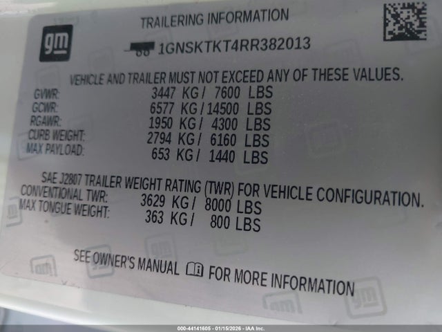 1GNSKTKT4RR382013 Chevrolet Tahoe 4wd High Country