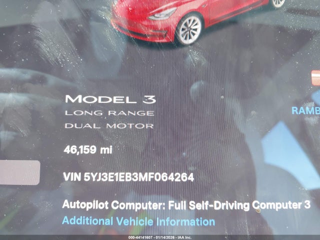 2021 TESLA MODEL 3 5YJ3E1EB3MF064264 Photo 6