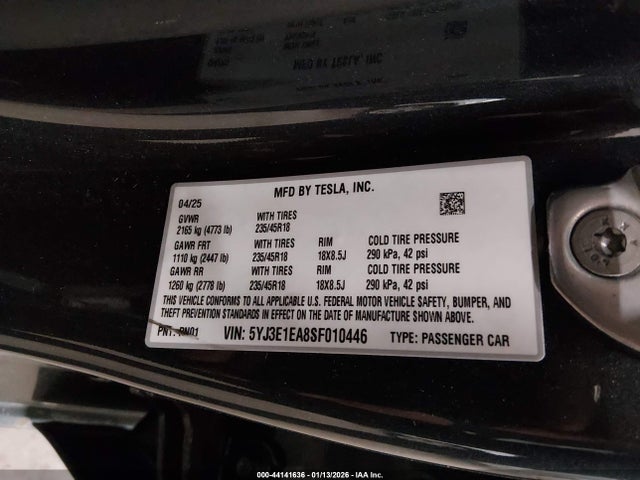 2025 TESLA MODEL 3 5YJ3E1EA8SF010446 Photo 8
