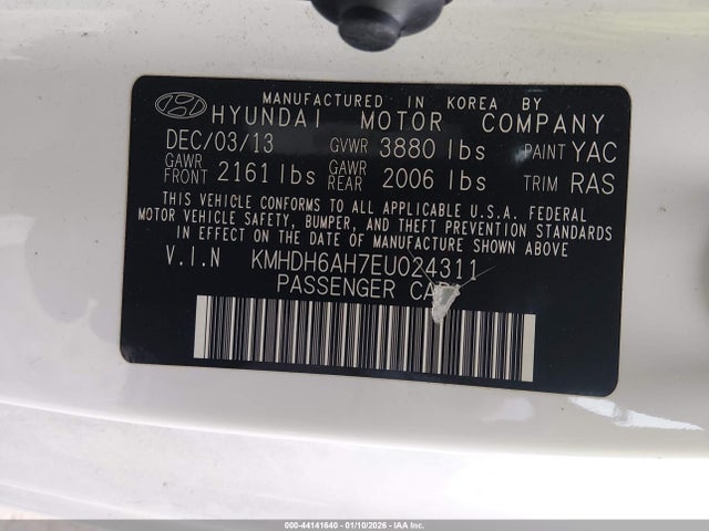KMHDH6AH7EU024311 Hyundai Elantra