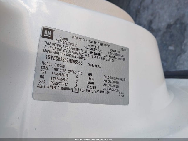 2007 CADILLAC ESCALADE 1GYEC63887R285533 Photo 8