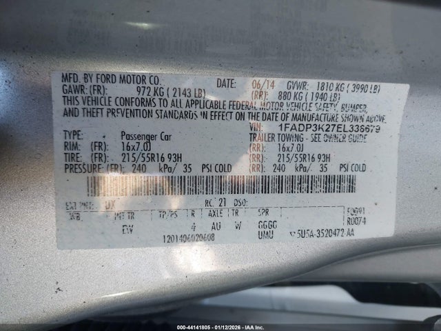 2014 FORD FOCUS 1FADP3K27EL338679 Photo 8