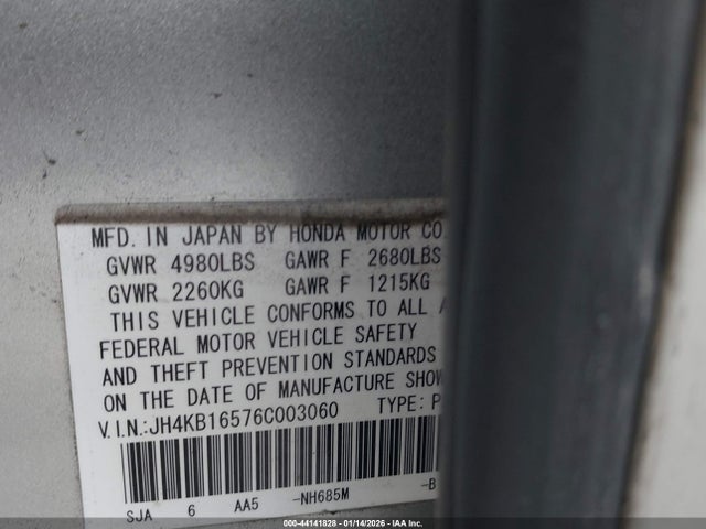Продаж на аукціоні авто 2006 Acura Rl 3.5, vin: JH4KB16576C003060, номер лоту: 44141828