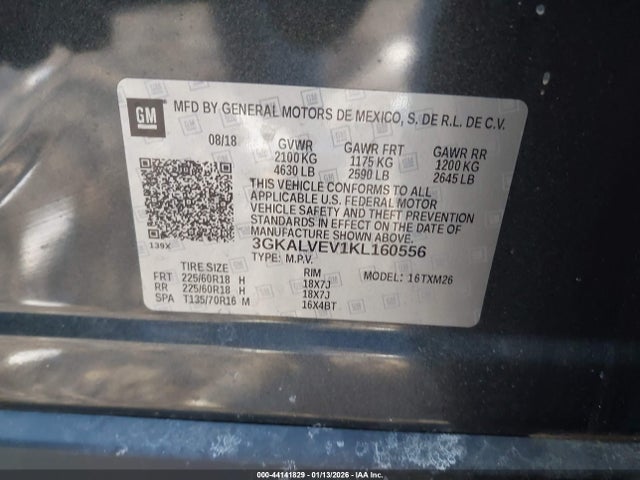 44141829 :رقم المزاد ، 3GKALVEV1KL160556 vin ، 2019 Gmc Terrain Slt مزاد بيع
