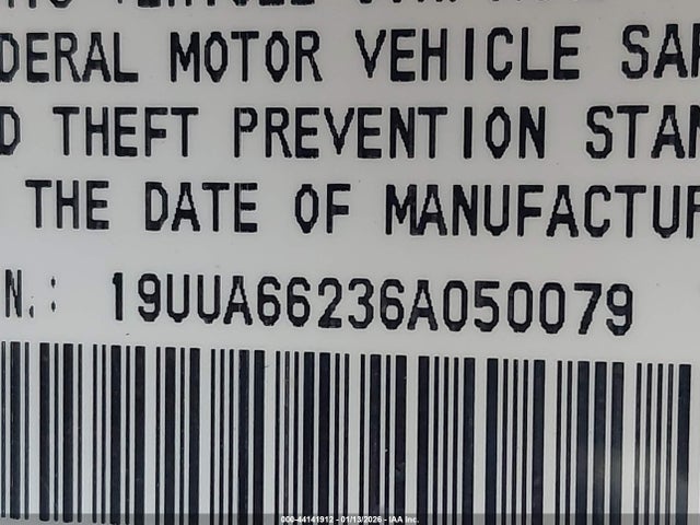 44141912 :رقم المزاد ، 19UUA66236A050079 vin ، 2006 Acura Tl مزاد بيع