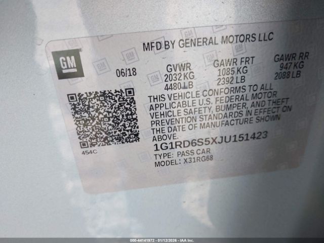 2018 CHEVROLET VOLT 1G1RD6S5XJU151423 Photo 8