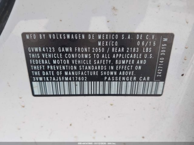 2015 VOLKSWAGEN JETTA 3VW1K7AJ5FM417602 Photo 8