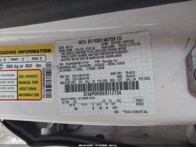 2014 FORD FUSION 3FA6P0HD0ER117734 Photo 8