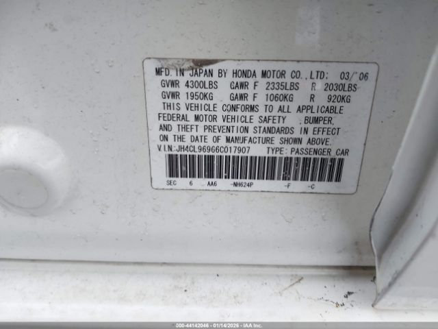 2006 ACURA TSX JH4CL96966C017907 Photo 8