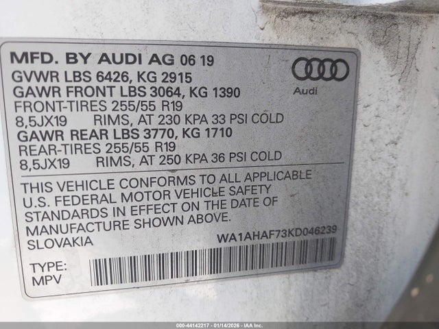 2019 AUDI Q7 WA1AHAF73KD046239 Photo 8