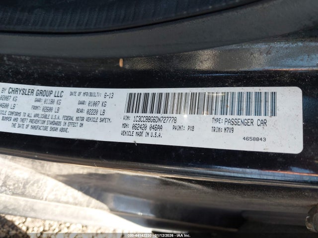 Aukcja sprzedaży 2013 Chrysler 200 Touring, vin: 1C3CCBBG6DN727778, numer aukcji: 44142230