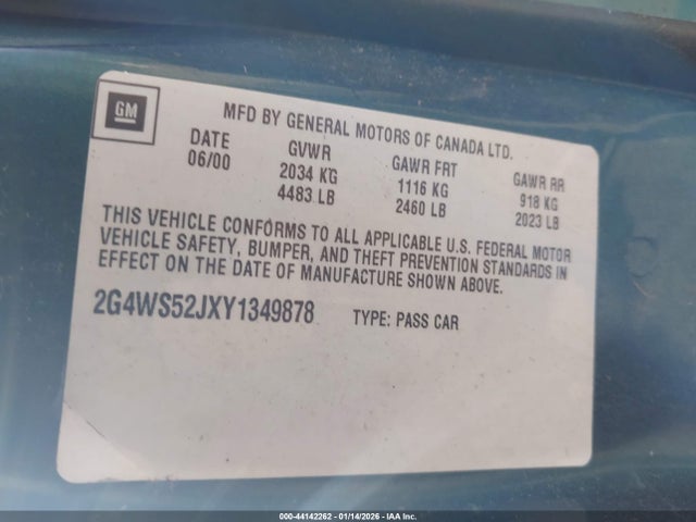 2000 BUICK CENTURY 2G4WS52JXY1349878 Photo 8