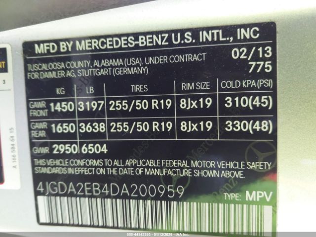 2013 MERCEDES-BENZ ML 350 BLUETEC 4JGDA2EB4DA200959 Photo 8