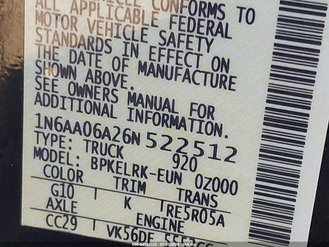 2006 NISSAN TITAN 1N6AA06A26N522512 Photo 8