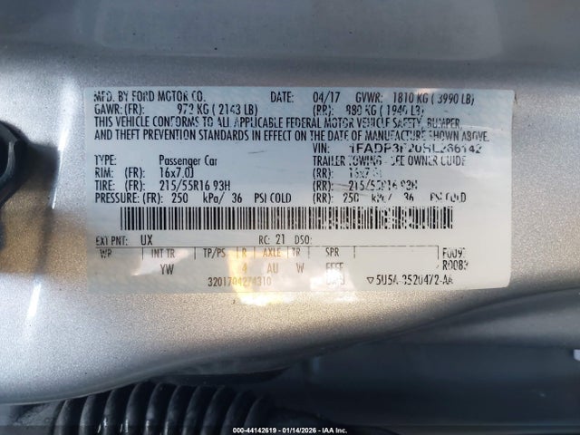 Ford FOCUS SE 2017 1FADP3F20HL266142 Image 9