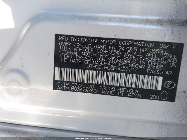 Aukcja sprzedaży 2014 Lexus Gs 350, vin: JTHCE1BL3E5027214, numer aukcji: 44142630