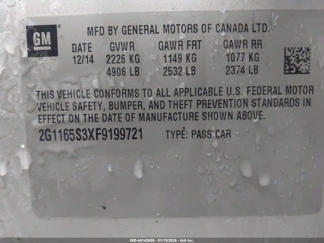 2G1165S3XF9199721 Chevrolet IMPALA 2LZ