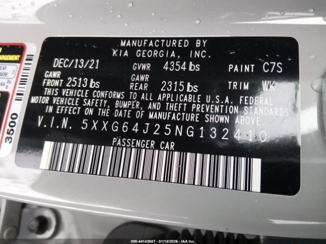 2022 KIA K5 5XXG64J25NG132410 Photo 8