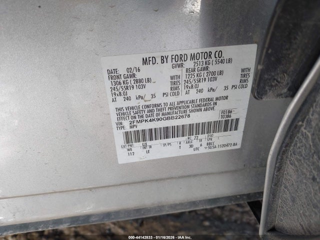 Ford Edge Titanium 2016 2FMPK4K90GBB22678 Image 9