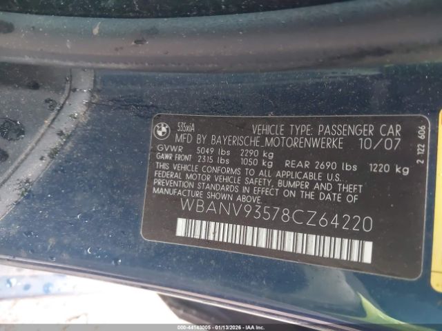 2008 BMW 535XI WBANV93578CZ64220 Photo 8