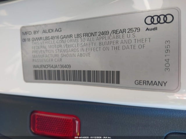 2018 AUDI A5 WAUENCF54JA136409 Photo 8