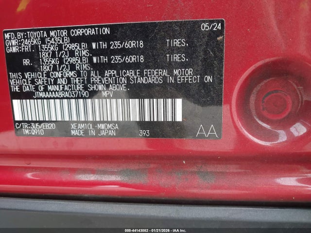 JTMAAAAA8RA037190 Toyota BZ4X XLE