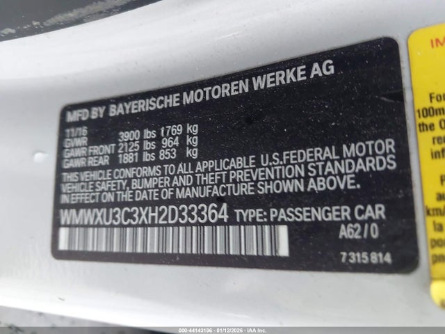 2017 MINI HARDTOP WMWXU3C3XH2D33364 Photo 8