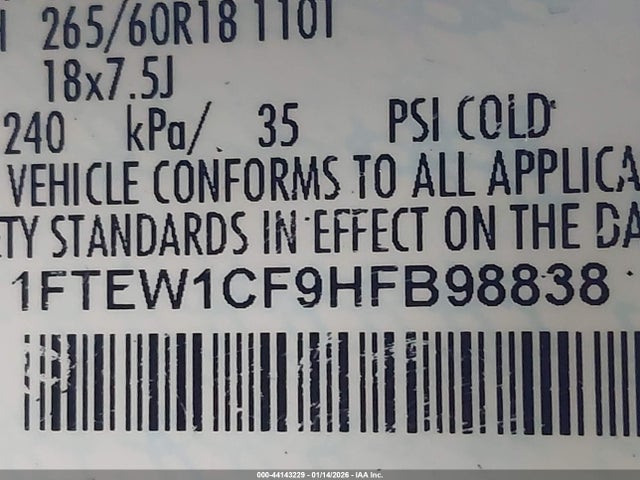 2017 FORD F-150 1FTEW1CF9HFB98838 Photo 8