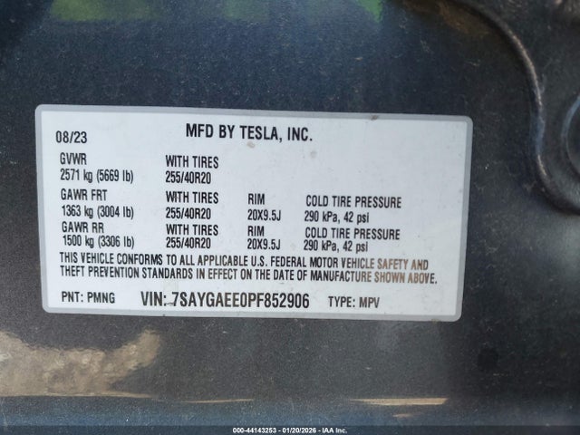 2023 TESLA MODEL Y 7SAYGAEE0PF852906 Photo 8