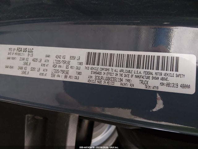 2019 RAM PROMASTER 3500 3C6URVJG6KE551194 Photo 8