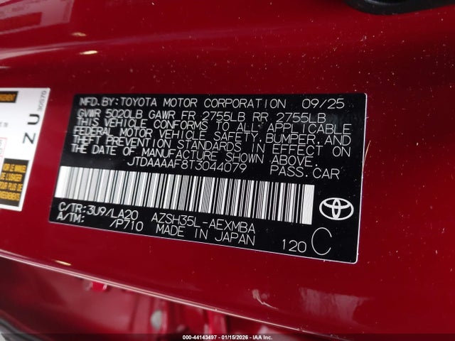 Toyota Crown Xle 2026 JTDAAAAF8T3044079 Image 9