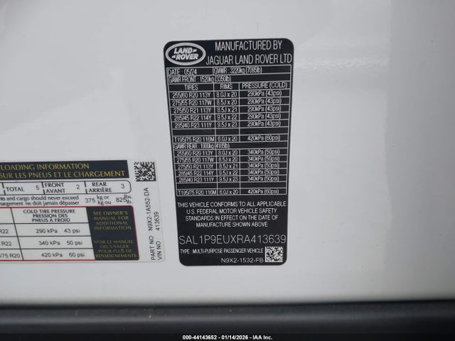 SAL1P9EUXRA413639 Land Rover Range Rover Sport Se