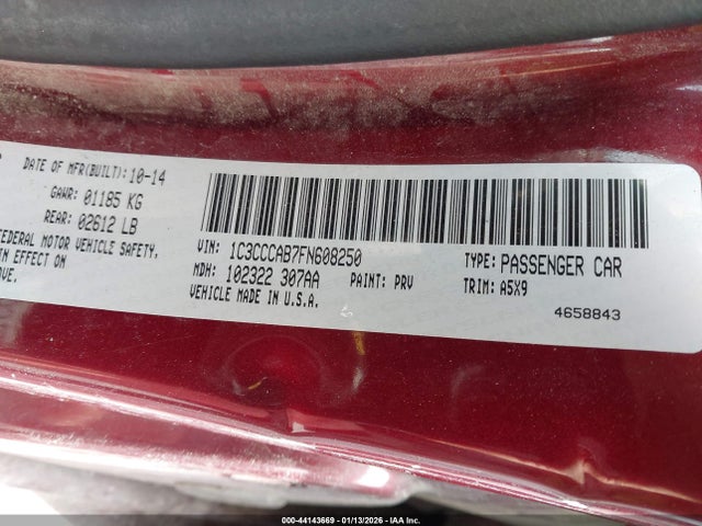 Продажа на аукционе авто 2015 Chrysler 200 Limited, vin: 1C3CCCAB7FN608250, номер лота: 44143669