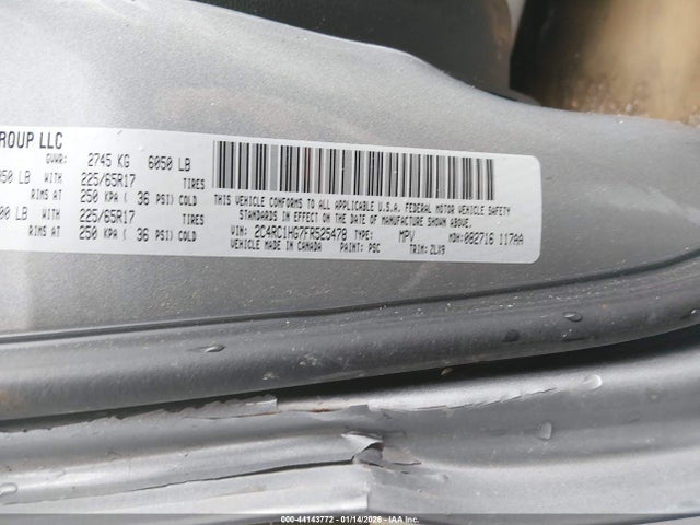 Продажа на аукционе авто 2015 Chrysler Town & Country S, vin: 2C4RC1HG7FR525478, номер лота: 44143772