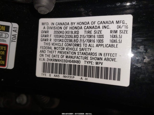 2016 HONDA CR-V 2HKRM4H33GH648480 Photo 8