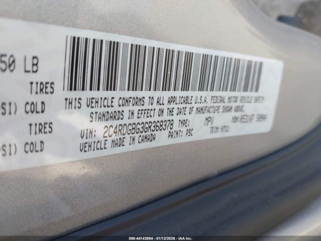 2016 DODGE GRAND CARAVAN 2C4RDGBG3GR368378 Photo 8