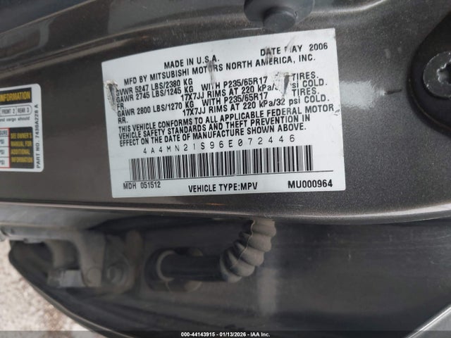 2006 MITSUBISHI ENDEAVOR 4A4MN21S96E072446 Photo 8