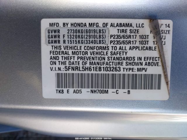 2014 HONDA ODYSSEY 5FNRL5H61EB103263 Photo 8